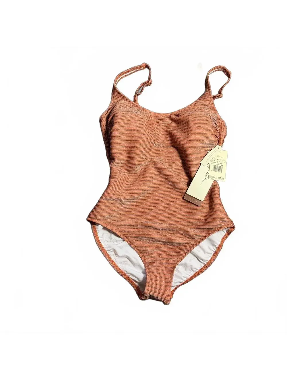 GOTTEX Martini Thin Strap horizontal stripe Round Neck Tank One Piece $188 NWT